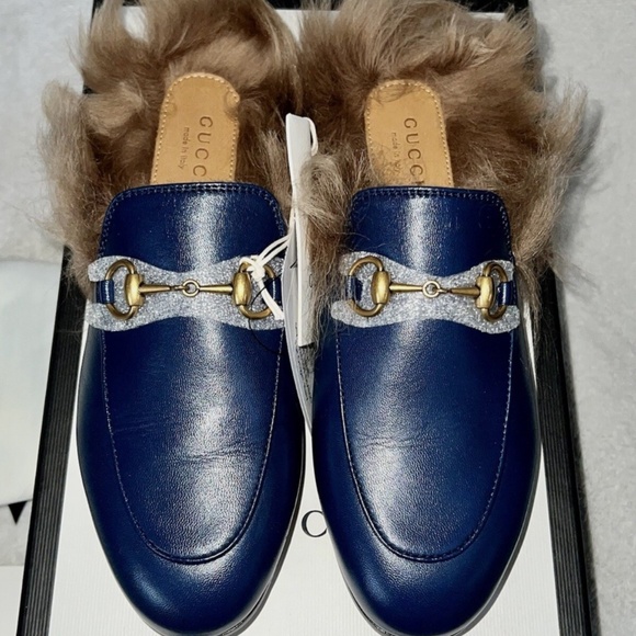 Gucci Women’s Princetown Horsebit Fur Mules - Picture 1 of 10